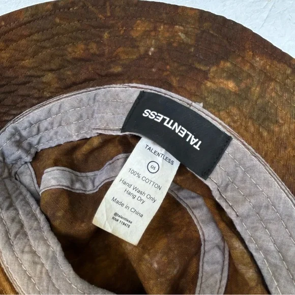 Talentless Bucket Hat Cotton Desert Hues Earthy Tone Embroidered Logo Streetwear - Picture 5 of 5